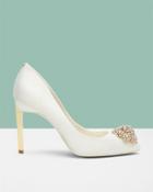 Ted Baker Brooch Detail Court Shoes Ivory