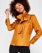 Ted Baker Oversized Neck Tie Silk Top Dark