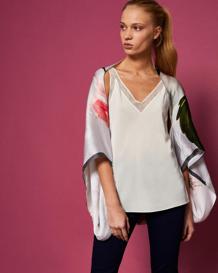 Ted Baker Chatsworth Bloom Silk Cape Scarf