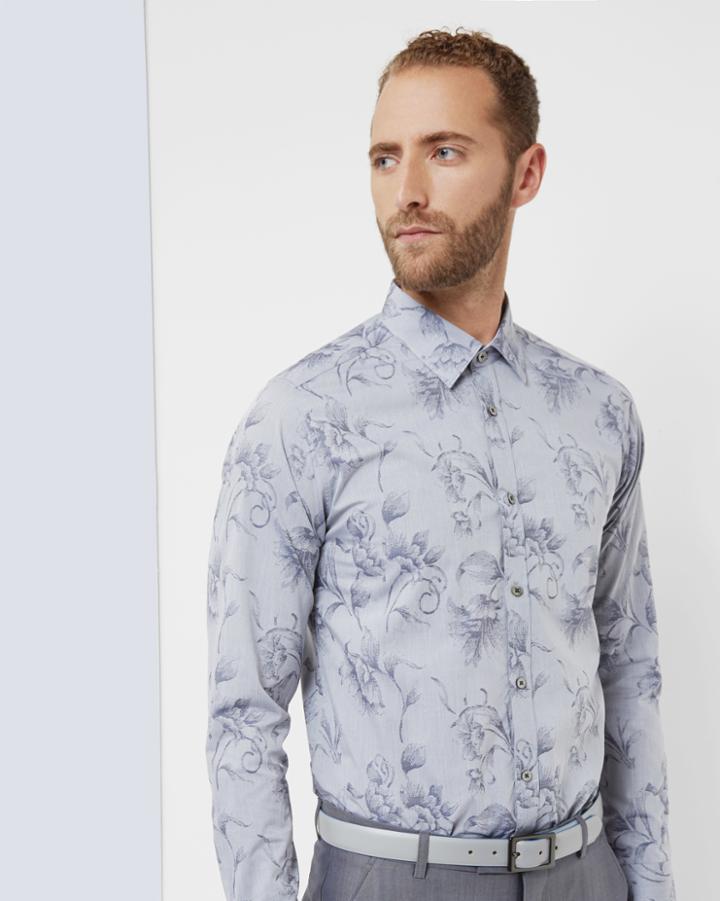 Ted Baker Floral Jacquard Cotton Shirt