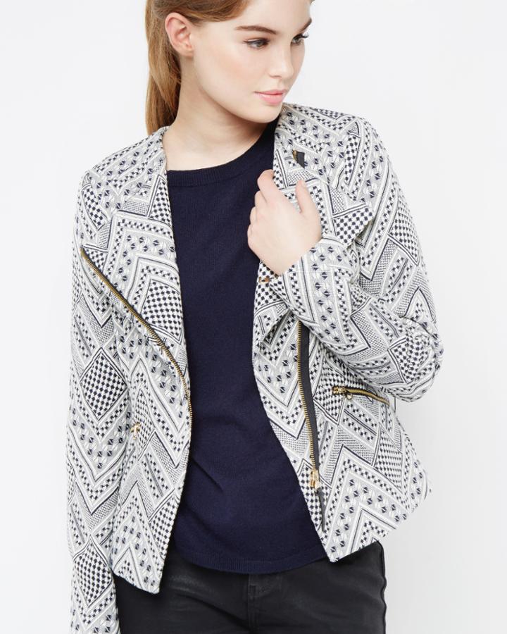 Ted Baker Jacquard Aymmetric Zip Jacket