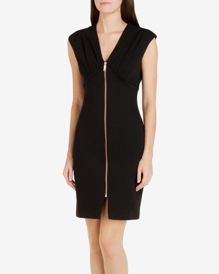 Ted Baker Zip Front Bodycon Dress