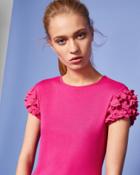 Ted Baker Floral Applique Sleeve T-shirt