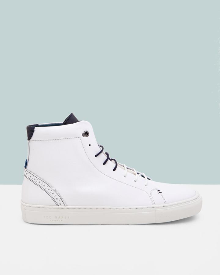 Ted Baker Brogue Detail Leather High Top Sneakers