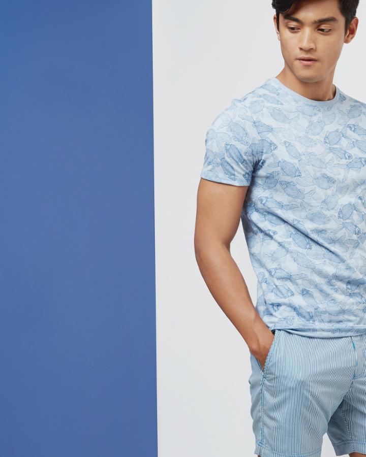 Ted Baker Fish Print Cotton T-shirt