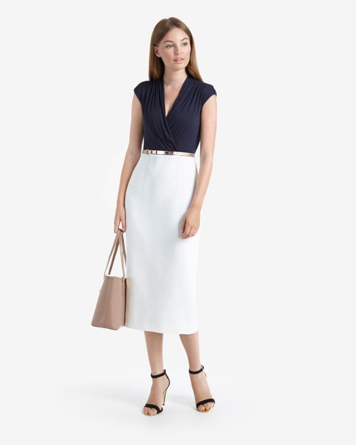 Ted Baker Wrap Front Midi Dress