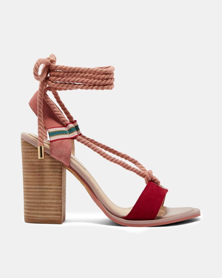 Ted Baker Suede Rope Tie Heeled Sandals