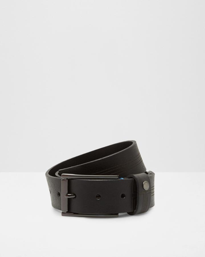 Ted Baker Line Detail Leather Belt