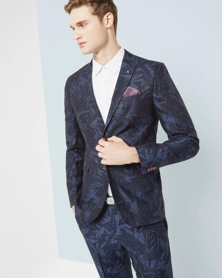 Ted Baker Printed Linen Blazer