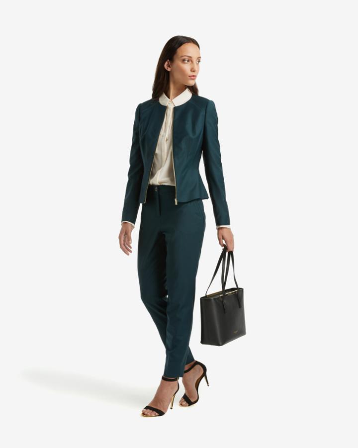 Ted Baker Chintz Curved Wool Suit Pants