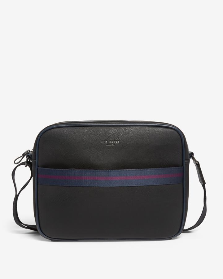Ted Baker Striped Webbing Messenger Bag 00-black