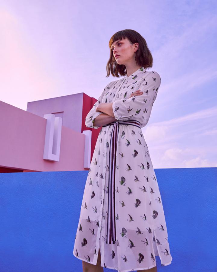 Ted Baker Fly Fish Print Shirt Dress