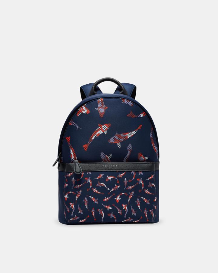 Ted Baker Fish Print Neoprene Backpack