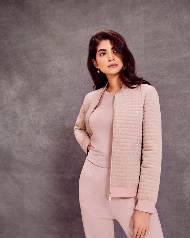 Ted Baker Quilted Velvet Bomber Jacket