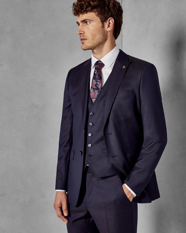 Ted Baker Debonair Slim Fit Pin Dot Wool Waistcoat