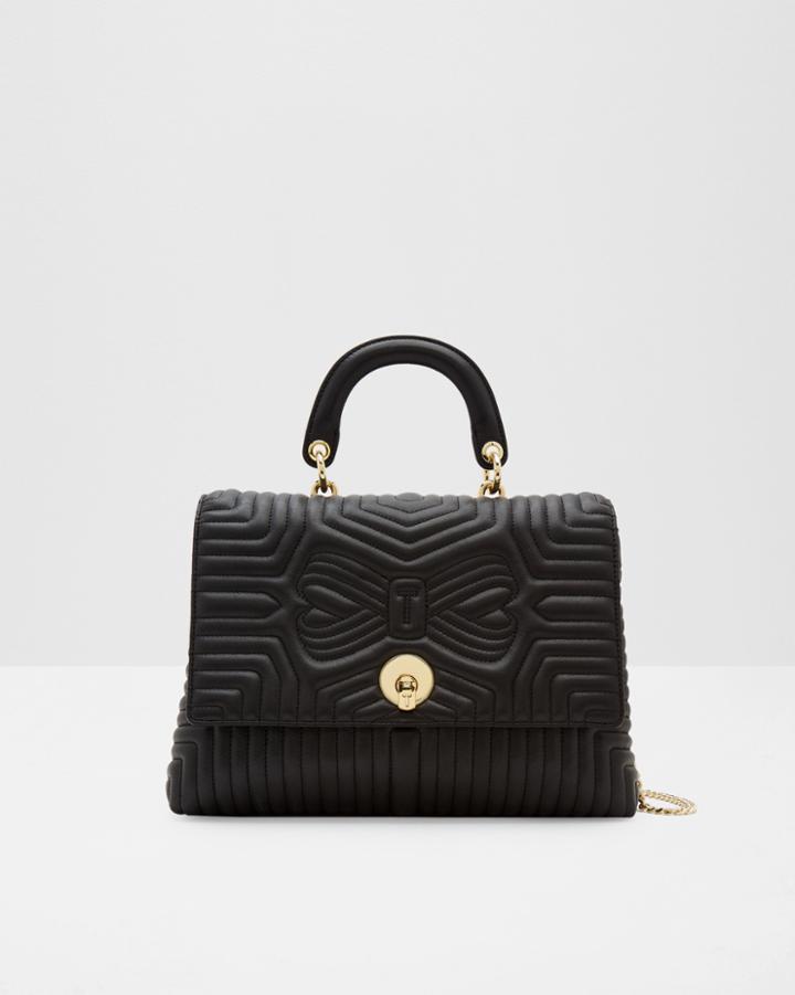 Ted Baker Quilted Leather Circle Lock Shoulder Bag