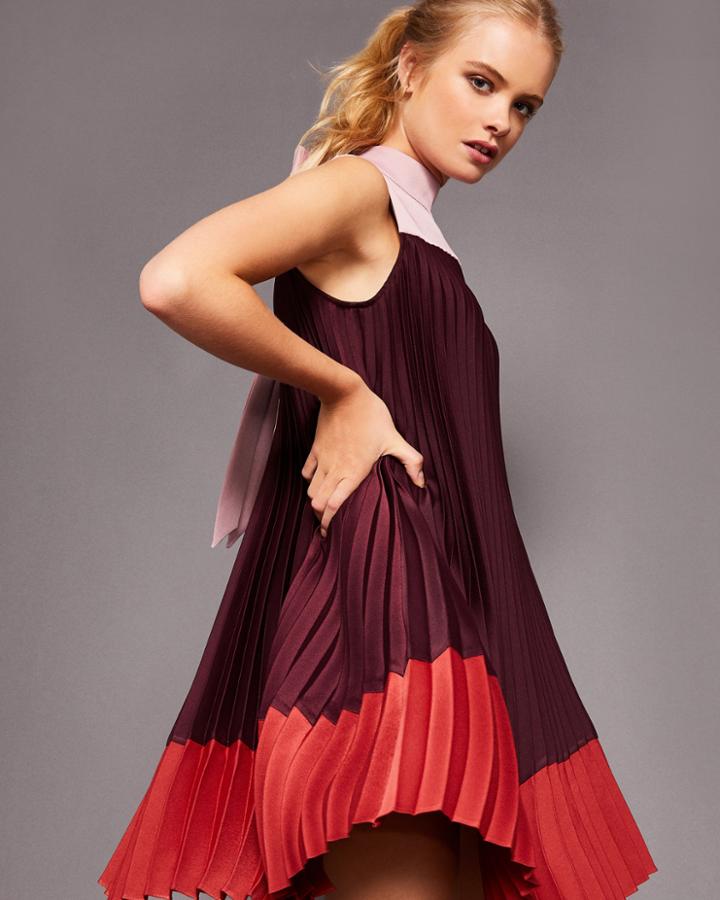 Ted Baker Pleated Dress With Bow