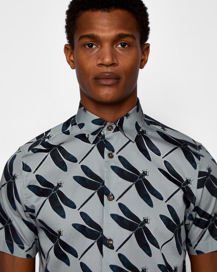 Ted Baker Dragonfly Print Cotton Shirt