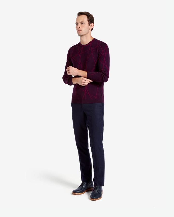 Ted Baker Zigzag Pattern Wool Sweater