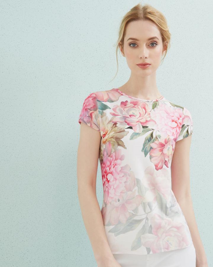 Ted Baker Painted Posie Fitted T-shirt