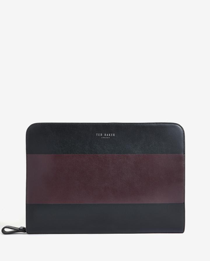 Ted Baker Striped Leather Document Bag