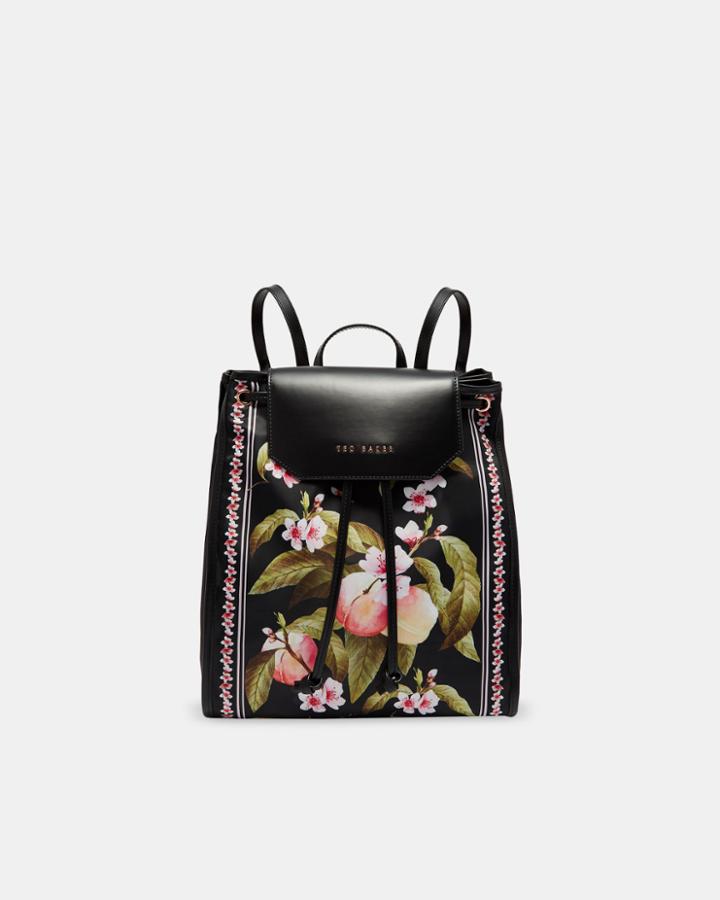 Ted Baker Blossom Drawstring Backpack Black