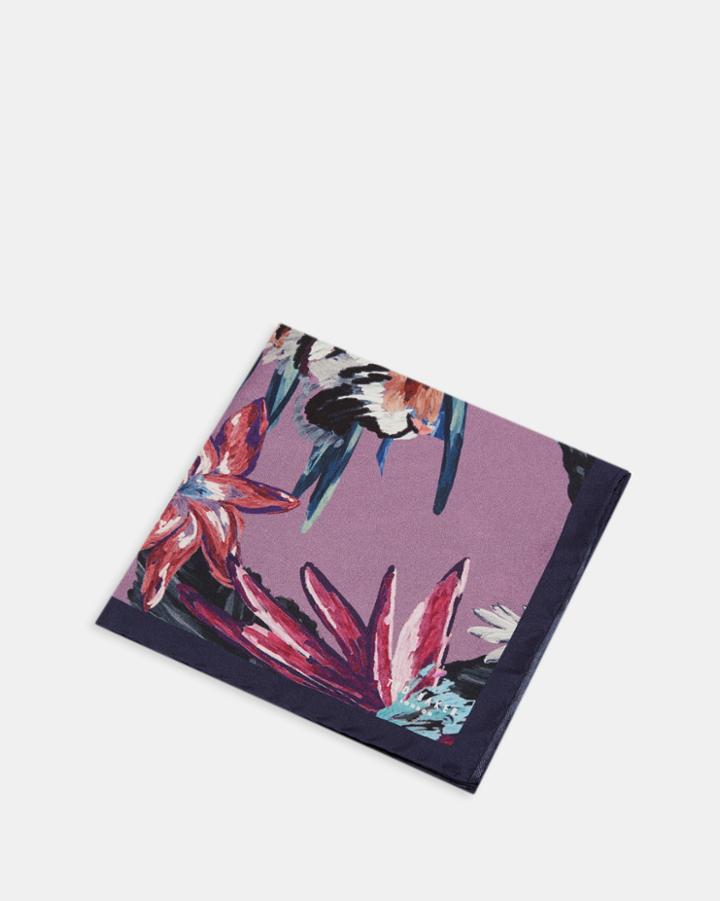 Ted Baker Tiger Print Silk Pocket Square