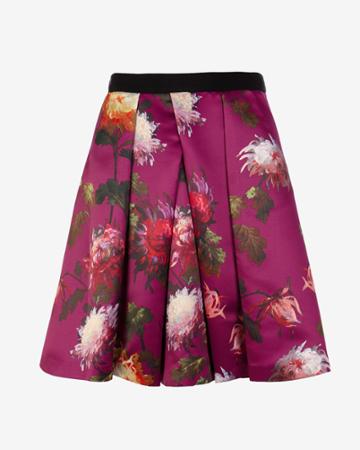 Ted Baker Vintage Winter Floral Skirt Pale