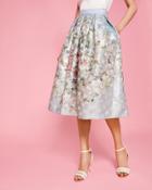 Ted Baker Patchwork Pleated Skirt Pale
