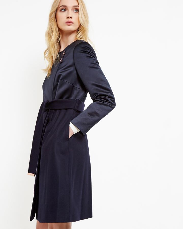 Ted Baker Collarless Belted Coat