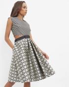 Ted Baker Stripe And Circle Cut-out Dress
