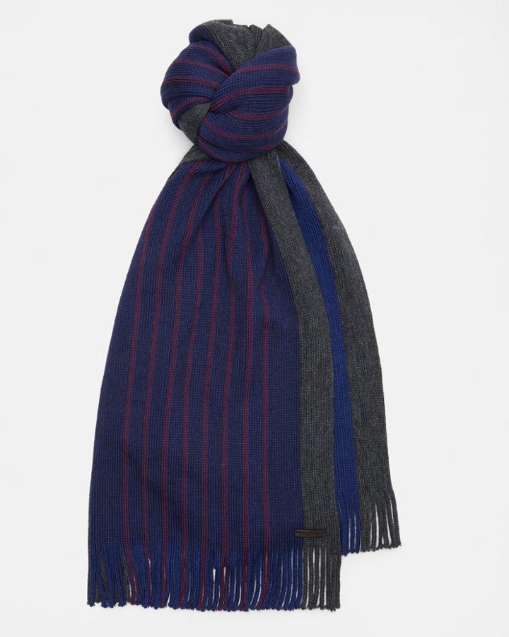 Ted Baker Striped Raschel Knit Wool Scarf