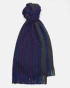 Ted Baker Striped Raschel Knit Wool Scarf
