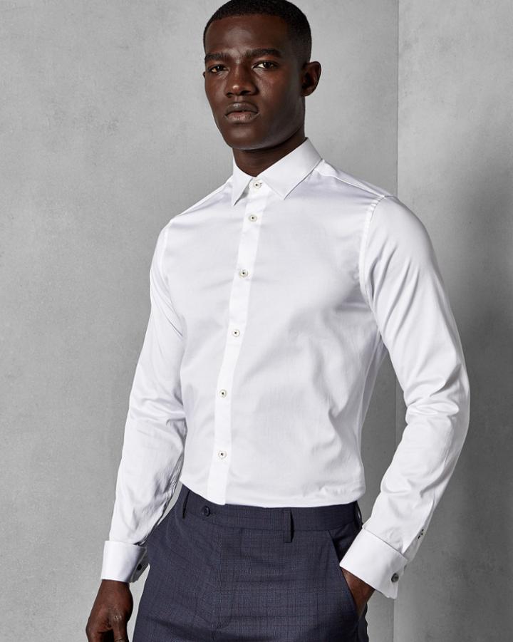 Ted Baker Double Cuff Satin Stretch Shirt