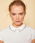 Ted Baker Embellished Collar Top Ivory