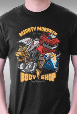 Teefury Mighty Morphin Body Shop By Bamboota