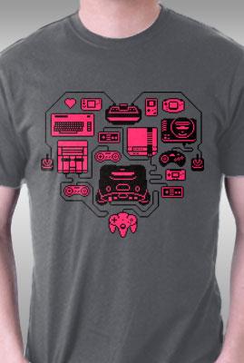 Teefury Retro Gamer Heart By Drew Wise