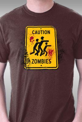 Teefury Zombie Warning (too Late!) By Powerpig