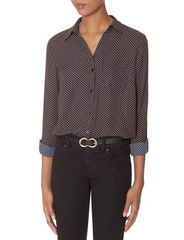 The Limited The Limited  Polka Dot Ashton Blouse   Navy Xs?