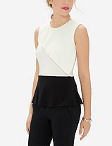 The Limited Colorblocked Ruffle Top