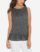 The Limited Spacedye Ruffled Tank