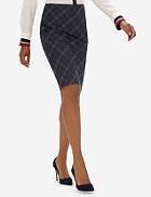 The Limited Piped Check Pencil Skirt