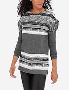 The Limited Patterned Fringe Pullover