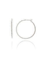 The Limited Faux Pav Diamond Hoop Earrings