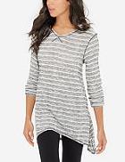 The Limited Hooded Striped Tunic Sweater