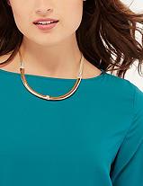 The Limited Faux Diamond & Metal Arc Necklace
