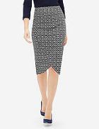 The Limited Printed High Waist Tulip Front Pencil Skirt