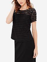 The Limited Lace Stripe Top