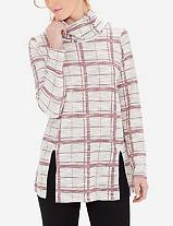 The Limited Plaid Cowl Neck Tunic