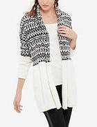The Limited Patterned Drape Front Cardigan